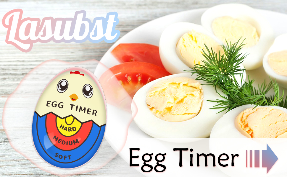 Lasubst Egg Timer for Boiling Eggs that Changes Color When Done, Easter Basket Stuffers for Adults, Tricolor
