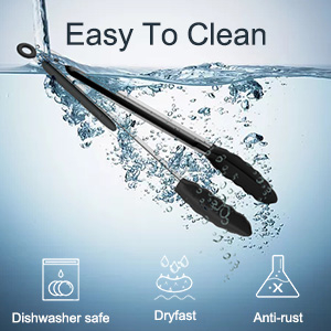 Serving Tongs Kitchen Tongs - Heat Resistant, Premium Stainless Steel Locking Cooking Tongs with Silicone Tips, Non-Slip Food Tongs for Cooking, Heavy Duty, Non-Stick (7 Inch(4 Pack))