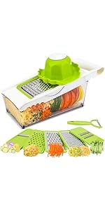 Graters For Kitchen, Cheese Grater with Container, Mandoline Slicer For Kitchen, Vegetable Grater, Carrot Shredder, Julienne Slicer and Peeler, Potato Slicer