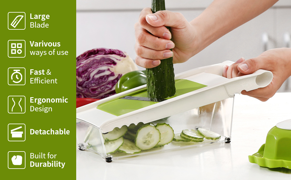 Graters For Kitchen, Cheese Grater with Container, Mandoline Slicer For Kitchen, Vegetable Grater, Carrot Shredder, Julienne Slicer and Peeler, Potato Slicer