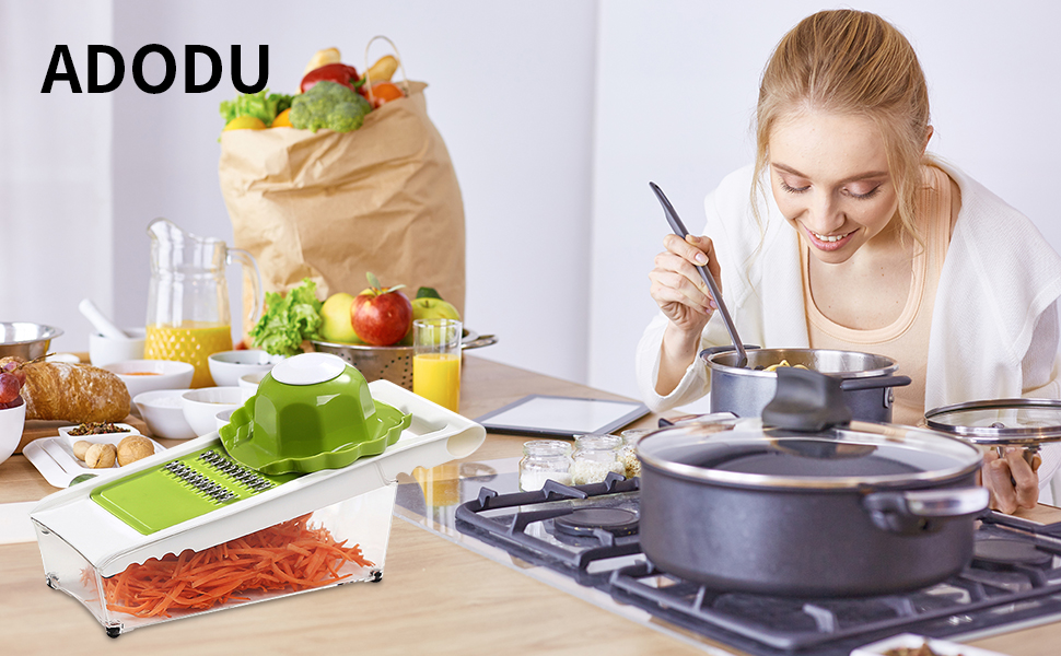 Graters For Kitchen, Cheese Grater with Container, Mandoline Slicer For Kitchen, Vegetable Grater, Carrot Shredder, Julienne Slicer and Peeler, Potato Slicer