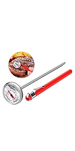 2 PCS Meat Thermometer for Grilling, Food Thermometer for Cooking, Milk, Meat Thermometers for Grilling Cooking, Kitchen Instant Read Thermometer, Pocket Thermometers Food Temperature Probe