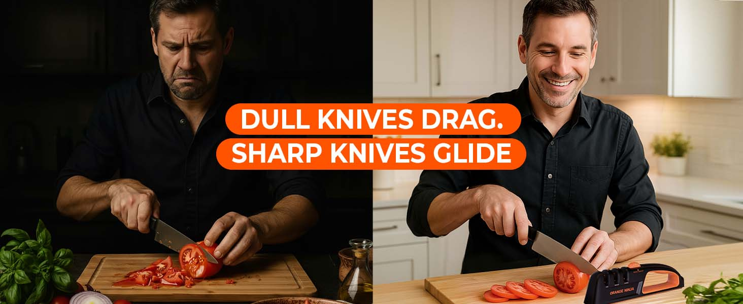 5 Precision Adjust Knife Sharpener- 3-Stage Premium Kitchen Knife Sharpener to Repair, Restore & Polish Blades by Sharp Pebble