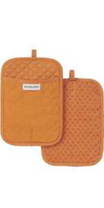 KitchenAid Asteroid Pot Holder 2-Pack Set, Honey, 7