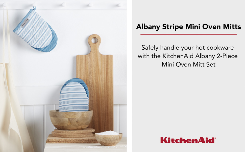 KitchenAid Albany Mini Oven Mitt 2-Pack Set, Honey, 5.5