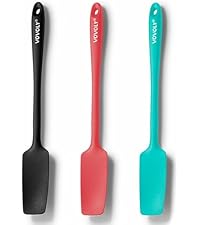 Upgrade Silicone Spatula Spoon Set,VOVOLY Heat Resistant Rubber Spoonula, Seamless Non-Stick Flexible Scrapers for Baking Mixing Tool,3 Pack,