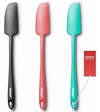 Upgrade Silicone Spatula Spoon Set,VOVOLY Heat Resistant Rubber Spoonula, Seamless Non-Stick Flexible Scrapers for Baking Mixing Tool,3 Pack,