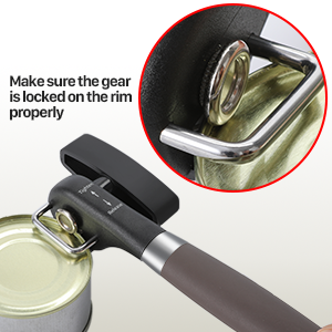 Beneno Can Opener, Manual Side Safe Cut Can Opener Smooth Edge with Durable Sharp Blade, Effort-Saving Knob & Comfortable Non-slip Handle, Brown