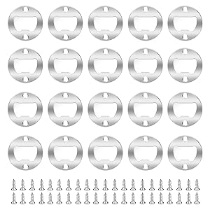 20 Set Stainless Steel Bottle Opener Insert Kits Metal Beer Bottle Opener Beer Wine Hardware Parts with 42Pcs Screws for DIY Resin Mould Kit Bottle Opener (Silver)