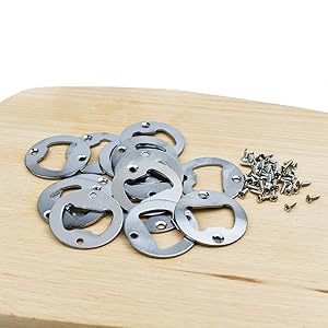 20 Set Stainless Steel Bottle Opener Insert Kits Metal Beer Bottle Opener Beer Wine Hardware Parts with 42Pcs Screws for DIY Resin Mould Kit Bottle Opener (Silver)