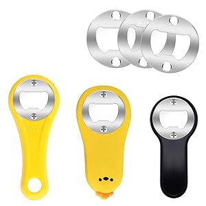 20 Set Stainless Steel Bottle Opener Insert Kits Metal Beer Bottle Opener Beer Wine Hardware Parts with 42Pcs Screws for DIY Resin Mould Kit Bottle Opener (Silver)