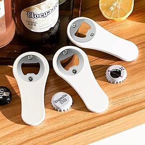 20 Set Stainless Steel Bottle Opener Insert Kits Metal Beer Bottle Opener Beer Wine Hardware Parts with 42Pcs Screws for DIY Resin Mould Kit Bottle Opener (Silver)