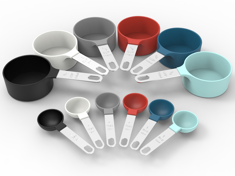 TILUCK Measuring Cups & Spoons Set, Stackable Cups and Spoons, Nesting Measure Cups with Stainless Steel Handle, Kitchen Gadgets for Cooking & Baking (Blue)