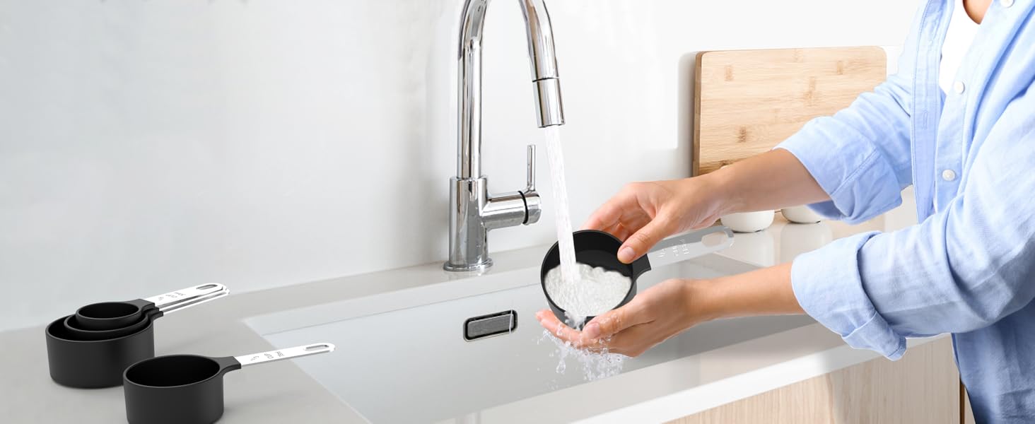 TILUCK Measuring Cups & Spoons Set, Stackable Cups and Spoons, Nesting Measure Cups with Stainless Steel Handle, Kitchen Gadgets for Cooking & Baking (Blue)