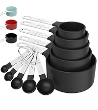 TILUCK Measuring Cups & Spoons Set, Stackable Cups and Spoons, Nesting Measure Cups with Stainless Steel Handle, Kitchen Gadgets for Cooking & Baking (Blue)