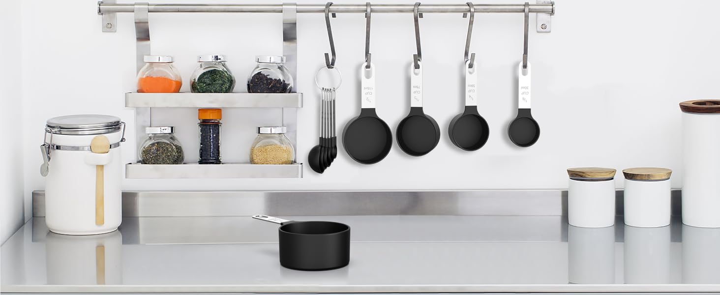 TILUCK Measuring Cups & Spoons Set, Stackable Cups and Spoons, Nesting Measure Cups with Stainless Steel Handle, Kitchen Gadgets for Cooking & Baking (Blue)