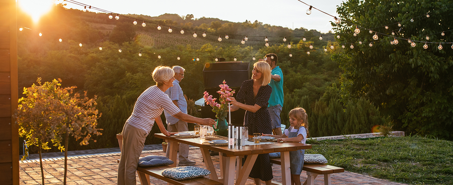 TOMEEM Upgraded Larger Capacity Electric Salt and Pepper Grinder Set Rechargeable with LED lights, Stainless Steel Automatic Pepper and Salt Grinder Refillable with 5 Adjustable Coarseness