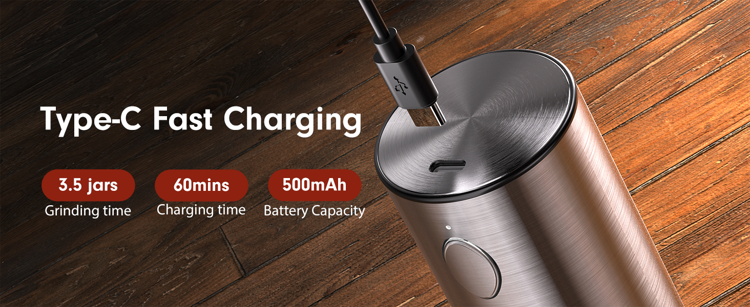 TOMEEM Upgraded Larger Capacity Electric Salt and Pepper Grinder Set Rechargeable with LED lights, Stainless Steel Automatic Pepper and Salt Grinder Refillable with 5 Adjustable Coarseness