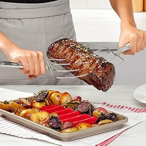 KAYCROWN Turkey Lifter Forks, Stainless Steel Poultry Lifters Set of 2, Roast Lifters Poultry Forks Carving Fork Great for Thanksgiving, Transfer Turkey or Ham Easily