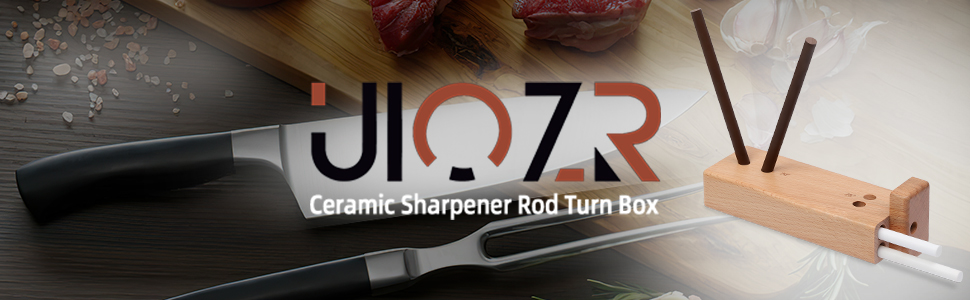 4-Rod Turn Box, Ceramic Sharpener Rod from Kitchen Sharpening Tool, Portable Manual Ceramic Sharpening Rod