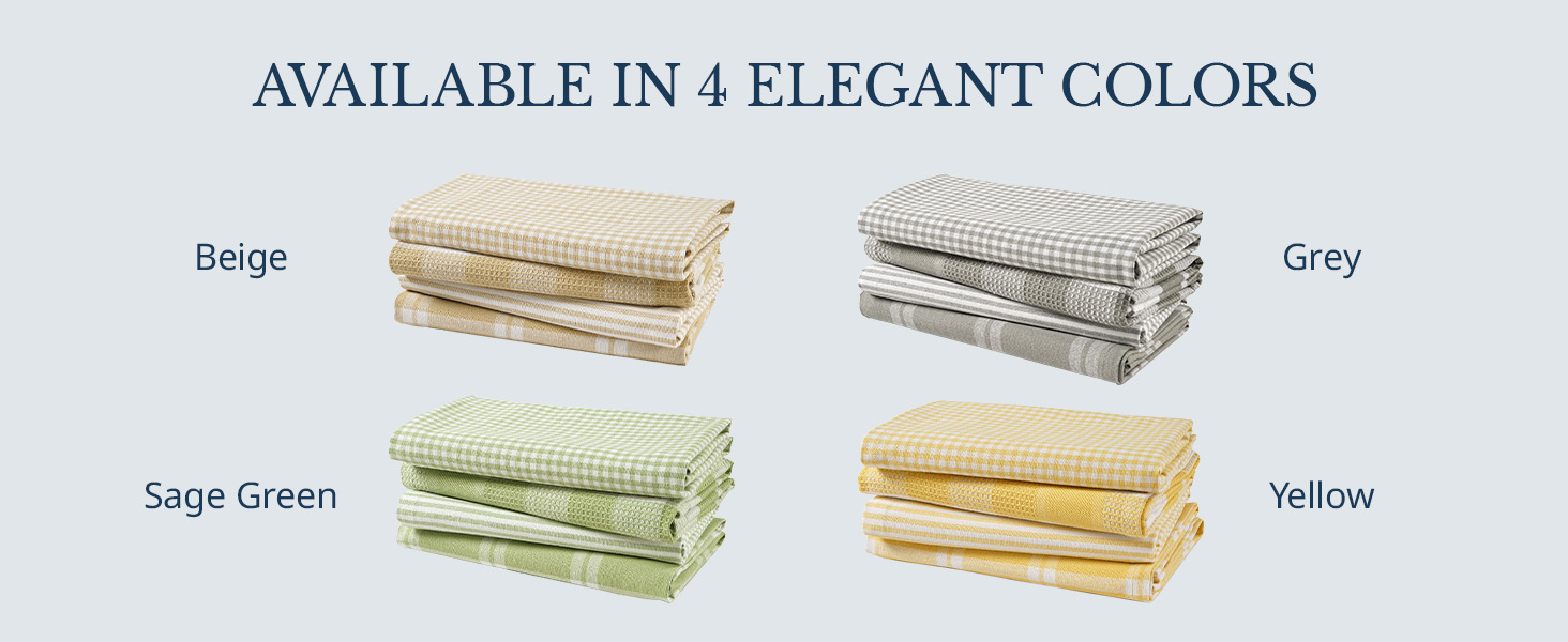 LANE LINEN Cotton Kitchen Towels Set, 6-Pack – Absorbent, Quick-Drying Dish Towels, 18