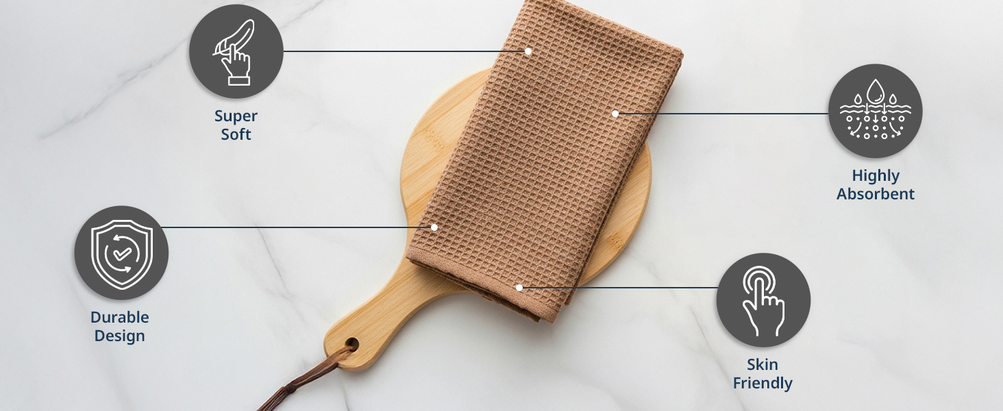 LANE LINEN Cotton Kitchen Towels Set, 6-Pack – Absorbent, Quick-Drying Dish Towels, 18