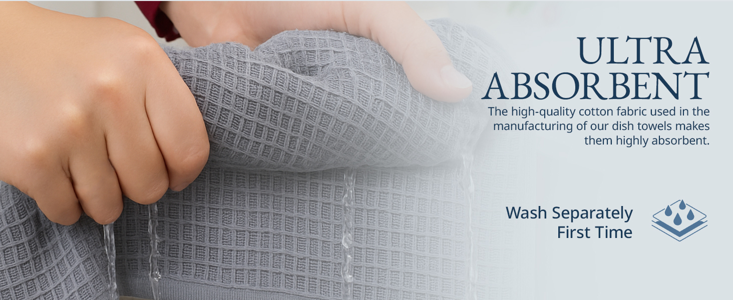 LANE LINEN Cotton Kitchen Towels Set, 6-Pack – Absorbent, Quick-Drying Dish Towels, 18