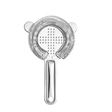 Cocktail Strainer,hawthorne strainer,Stainless Steel Bar Strainer, Bar Tool Drink Strainer with 100 Wire Spring for Professional Bartenders and Mixologists Professional for Bar Restaurant Home