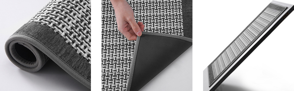 PADOOR Kitchen Mats for Floor, Kitchen Rugs Non Slip Washable, Rubber Backed Kitchen Runner Super Absorbent Kitchen Floor Mat Sink Rug, 20”x47” Grey