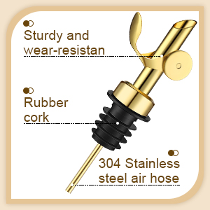 Kinlop 6 Pcs Weighted Stainless Steel Liquor Bottle Pourers Auto Flip Olive Oil Dispenser Spout Balsamic Alcohol Pourer Spouts (Silver)