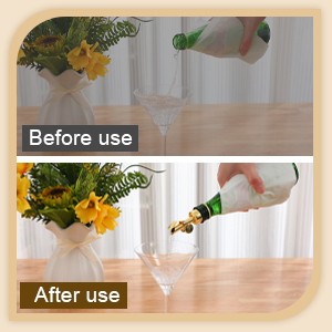 Kinlop 6 Pcs Weighted Stainless Steel Liquor Bottle Pourers Auto Flip Olive Oil Dispenser Spout Balsamic Alcohol Pourer Spouts (Silver)