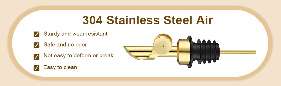 Kinlop 6 Pcs Weighted Stainless Steel Liquor Bottle Pourers Auto Flip Olive Oil Dispenser Spout Balsamic Alcohol Pourer Spouts (Silver)