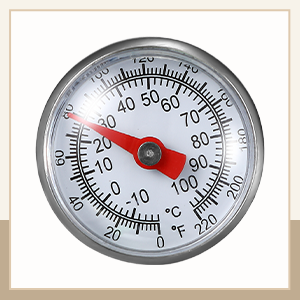 Xuhal 6 Pcs Stainless Steel Kitchen Thermometer with 5 Inch Long Stem 1 Inch Dial Thermometer Milk Frothing Food for Oven Probe Meat Grill BBQ Cooking Chocolate Water(Red)