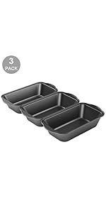 Tiawudi Muffin Top Pan, 4-Cup Hamburger Bun Pan, Large Whoopie Pies Pan, Non-Stick Bakeware for Eggs, Cornbread, Small Cake Layers and Drop Cookies, Set of 3