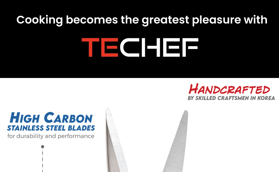 TECHEF Kitchen Shears, All Purpose Scissors, Dishwasher Safe, Heavy Duty Meat Scissors Poultry Shears, Stainless Steel, Made in Korea (Dark Gray)