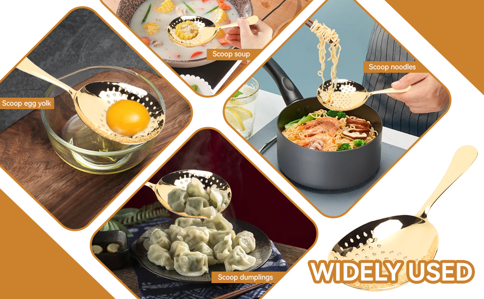 Julep Strainer Cocktail Spoon, Gold Cocktail Strainer Small Strainer with Handle Stainless Steel Cocktail Strainer Bar Tool for Home or Commercial Use