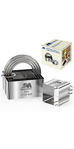 5 Pieces Circle Biscuit Cutter,Professional Stainless Steel Round Cookies Mold Tool with Handle for Baking GIFT Package