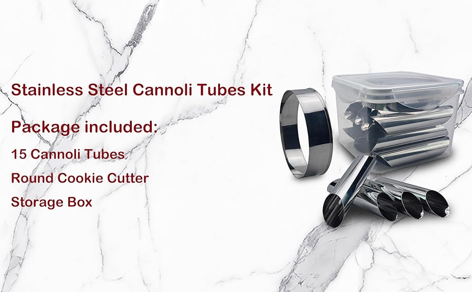 Cannoli Forms Pastry Roll Molds,Stainless Steel Cannoli Tubes,Pack of 15