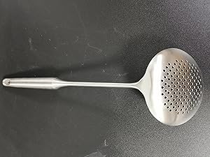 Skimmer Stainless Steel Large Slotted Spoon Colander Strainer Ladle for Cooking Heat Proof Hollow Handle Serving Utensil 14.96 inches