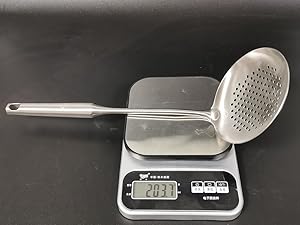 Skimmer Stainless Steel Large Slotted Spoon Colander Strainer Ladle for Cooking Heat Proof Hollow Handle Serving Utensil 14.96 inches