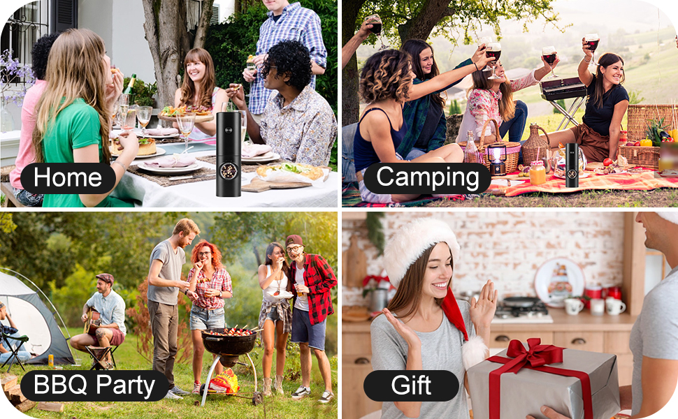 Electric Pepper Grinder or Salt Mill, Battery Powered Automatic Pepper Mill, Ceramic Grinder with Adjustable Coarseness, LED Light, One Hand Operation (1 pack)