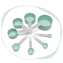 Measuring Cups and Spoons Set of 8 Pieces, nesting measuring cups for Measuring Dry or Liquid Ingredients, Stainless Steel Handle, Kitchen Gadgets for Cooking & Baking