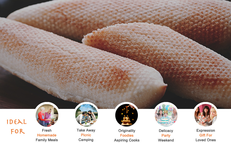 CHEFMADE Perforated Baguette Pan, Non-stick 3-slot French Bread Pan Baguette Baking Loaf Bakeware