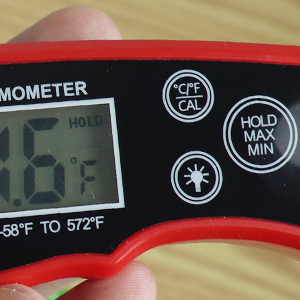 Meat Thermometer Digital for Grilling and Cooking - ANDAXIN Waterproof Ultra-Fast Instant Read Food thermometers with Backlight & Calibration for Kitchen, Deep Fry, BBQ, Grill(Red/Black), LCD