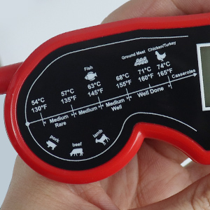 Meat Thermometer Digital for Grilling and Cooking - ANDAXIN Waterproof Ultra-Fast Instant Read Food thermometers with Backlight & Calibration for Kitchen, Deep Fry, BBQ, Grill(Red/Black), LCD