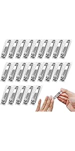 Individually Wrapped Nail Clippers Stainless Steel Fingernail Clippers Bulk, Sturdy Toenail Clippers Thick Nail Tip Cutter Trimmer for Homeless/Men and Women/Hotel 6.8cm X 1.2cm (Set of 50)