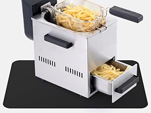 FLASLD Heat Resistant Mat for Air Fryer Site on, Fireproof Silicone Mats for Kitchen Counter, Countertop Protector, No-slip and Waterproof (12