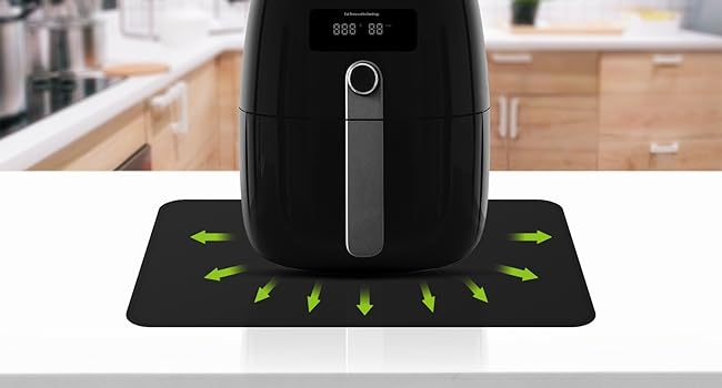 FLASLD Heat Resistant Mat for Air Fryer Site on, Fireproof Silicone Mats for Kitchen Counter, Countertop Protector, No-slip and Waterproof (12