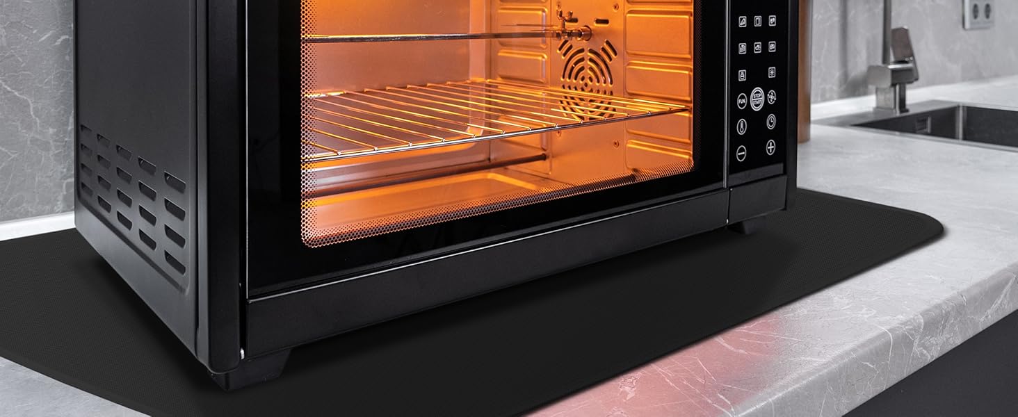 FLASLD Heat Resistant Mat for Air Fryer Site on, Fireproof Silicone Mats for Kitchen Counter, Countertop Protector, No-slip and Waterproof (12