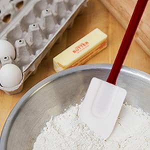 3 PCS Commercial Grade Heat Resistant Silicone Spatulas, 9.5-Inch Rubber Spatulas for Baking, Nonstick & BPA-Free